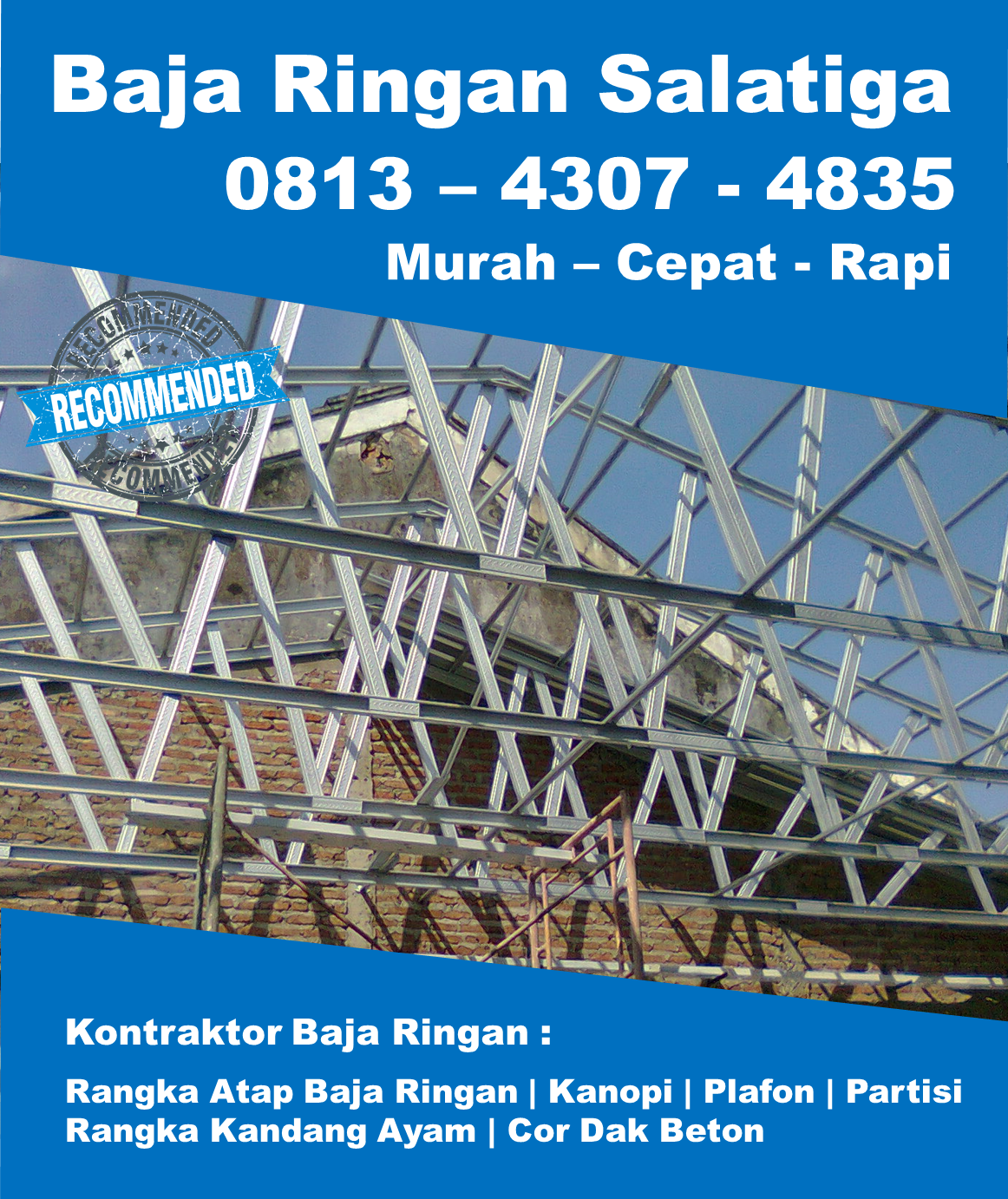 Harga Murah 081343074835 Harga Baja Ringan Per Meter Plus Pasang