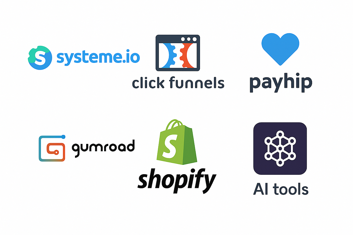 “Popular tools and platforms used to build 1 click businesses.”
