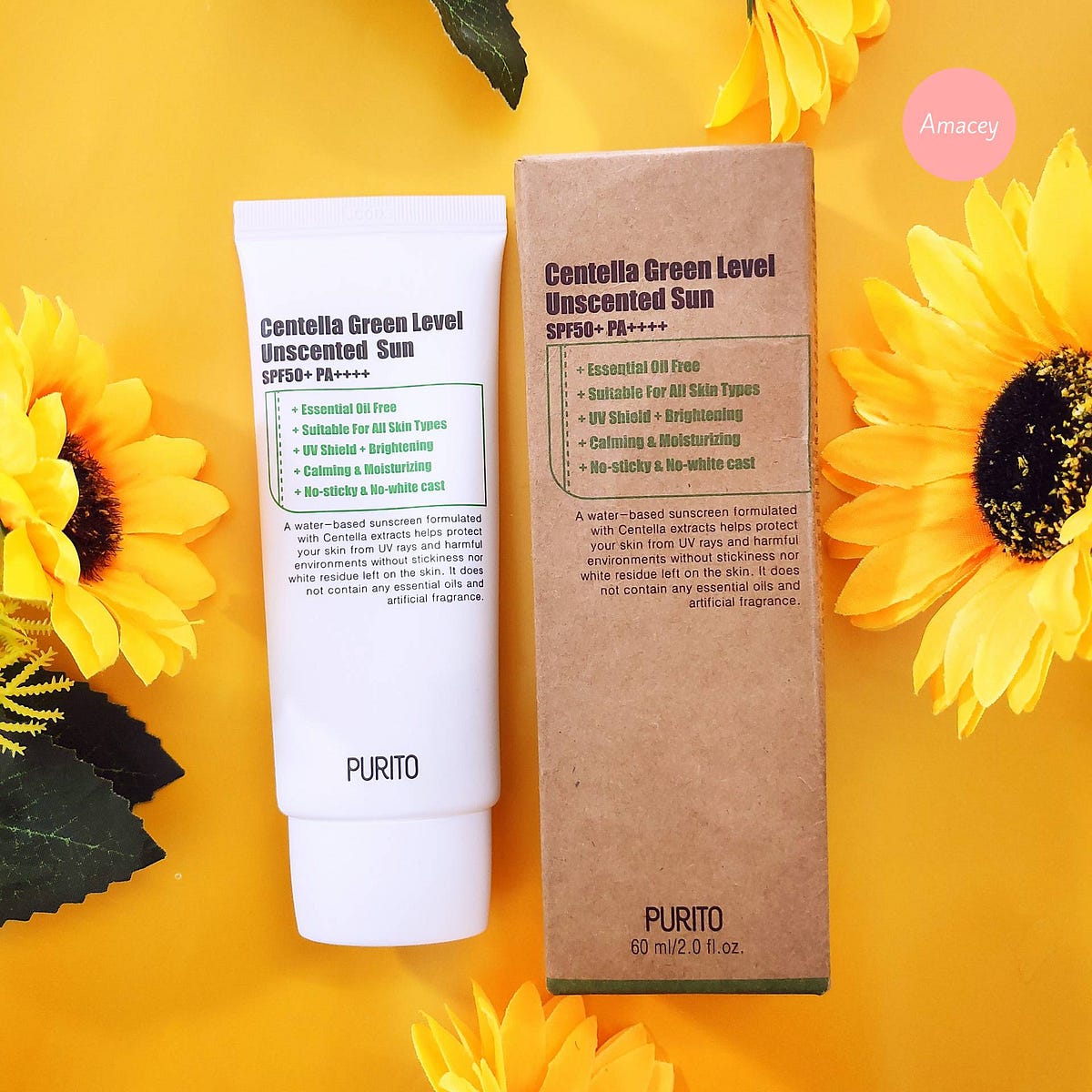 Kem Chống Nắng Purito Centella Green Level Unscented Sun [Review] - mặt trước