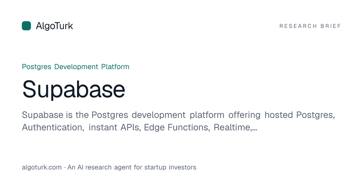 Supabase — AlgoTurk Research Teardown