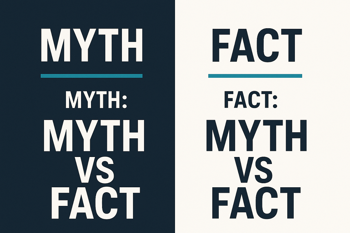 “Visual graphic displaying myths and facts about high-ticket affiliate marketing.”