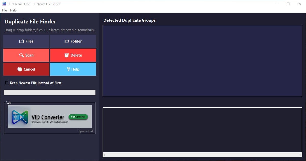 DupCleaner Free v1.0 — Modern Duplicate File Finder with Preview & Auto Delete
