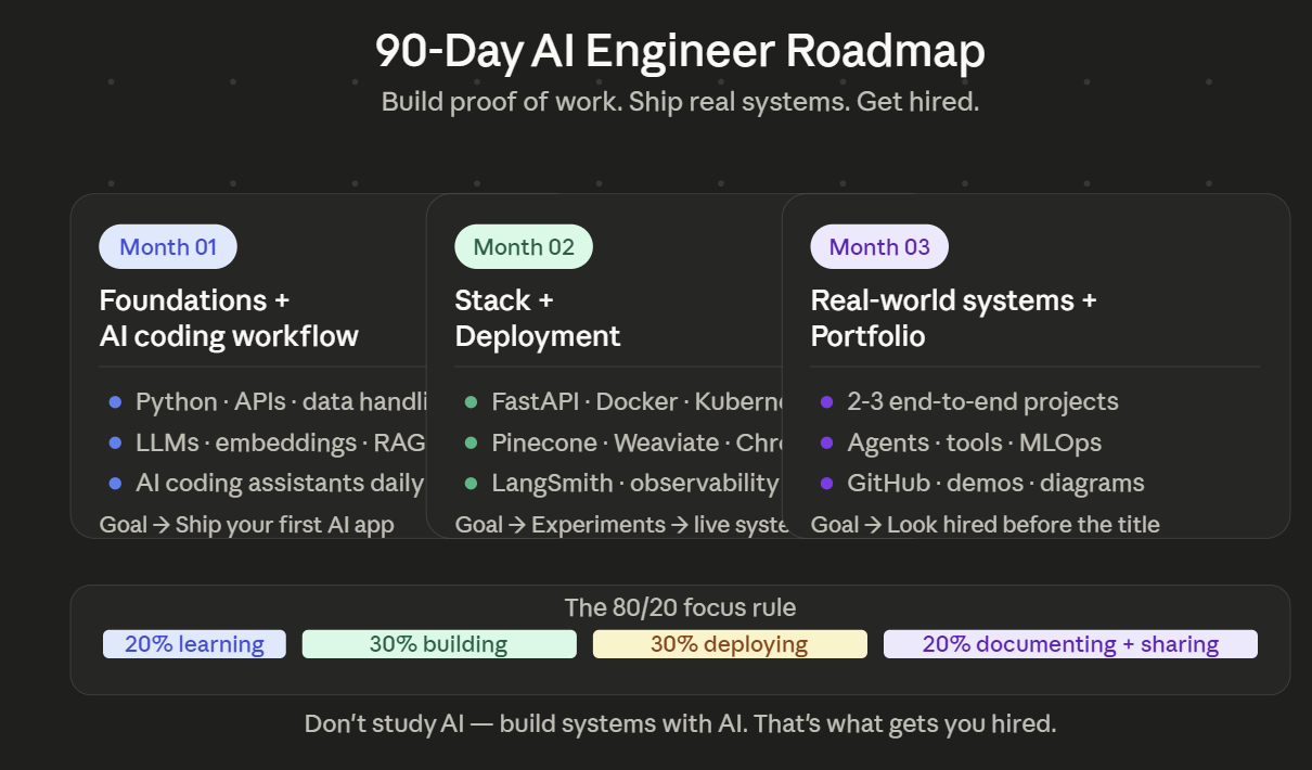 No Fluff: 90-Day AI Engineer Roadmap That Actually Works