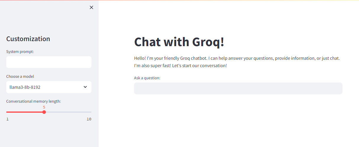 Chatbot with Groq and LLMs include Llama3