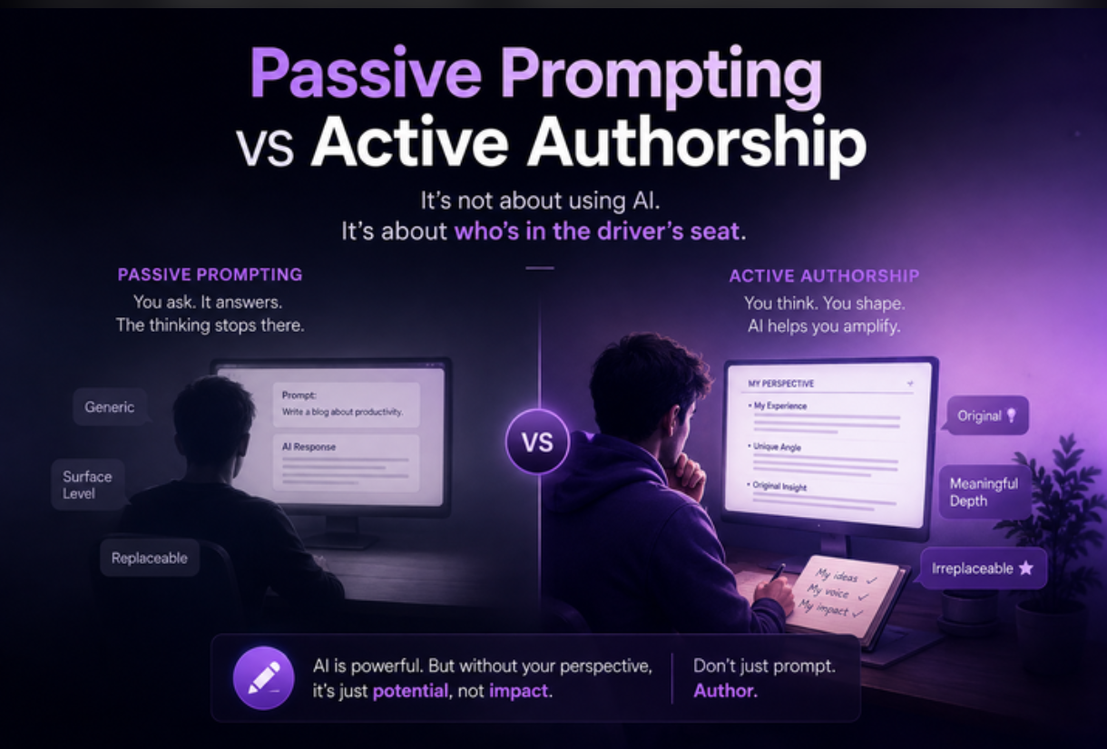 Passive Prompting Is Making Your Content Invisible. Active Authorship Is the Real Advantage.