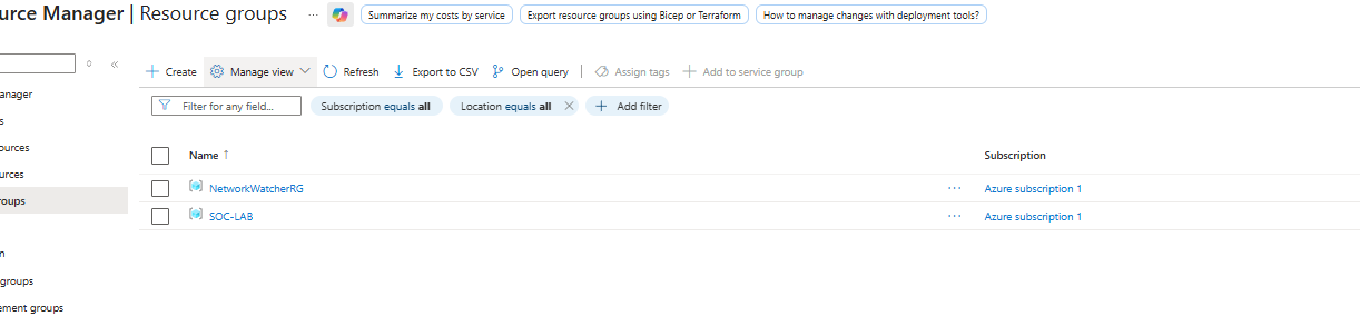 Building My First Microsoft Sentinel SOC Lab in Azure