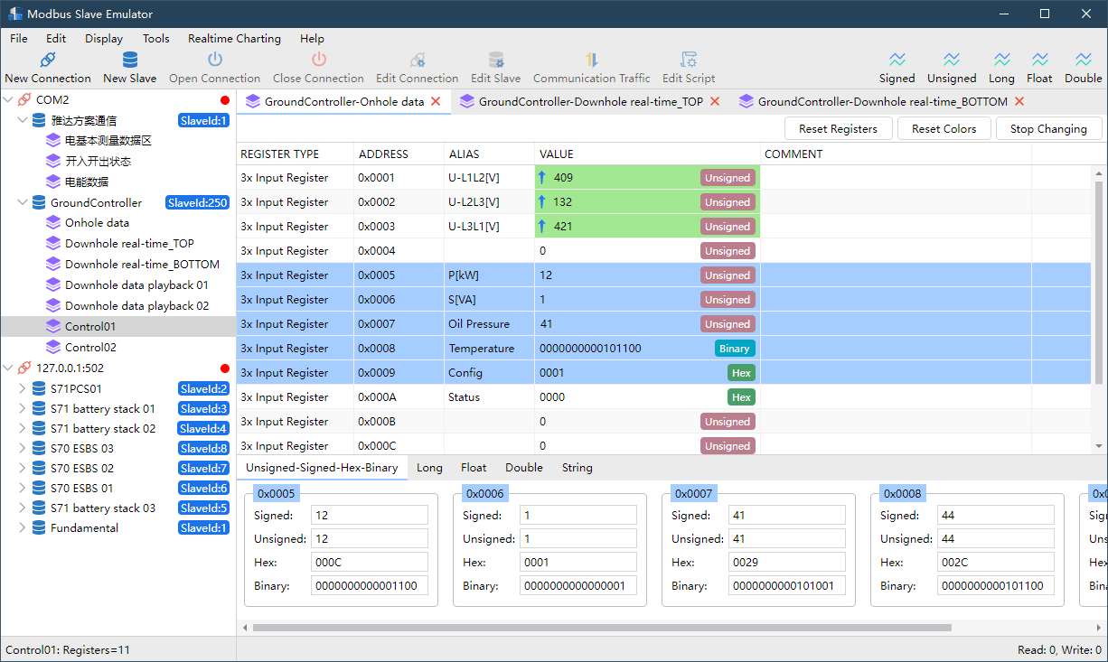 An excellent Modbus slave (server) simulator and serial port debugging tool