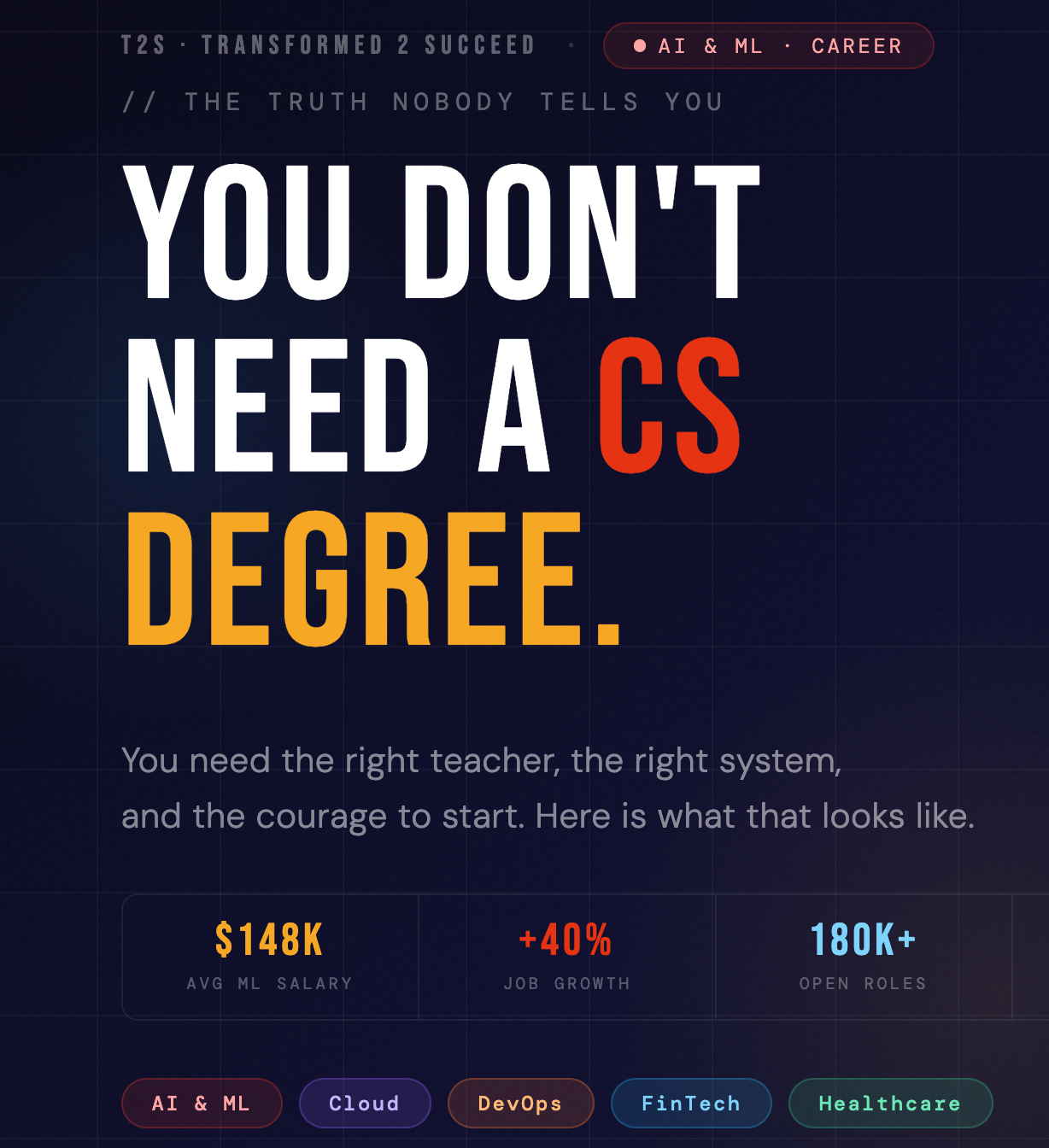 You Don’t Need a CS Degree to Build a Career in AI. Here’s What You Actually Need.