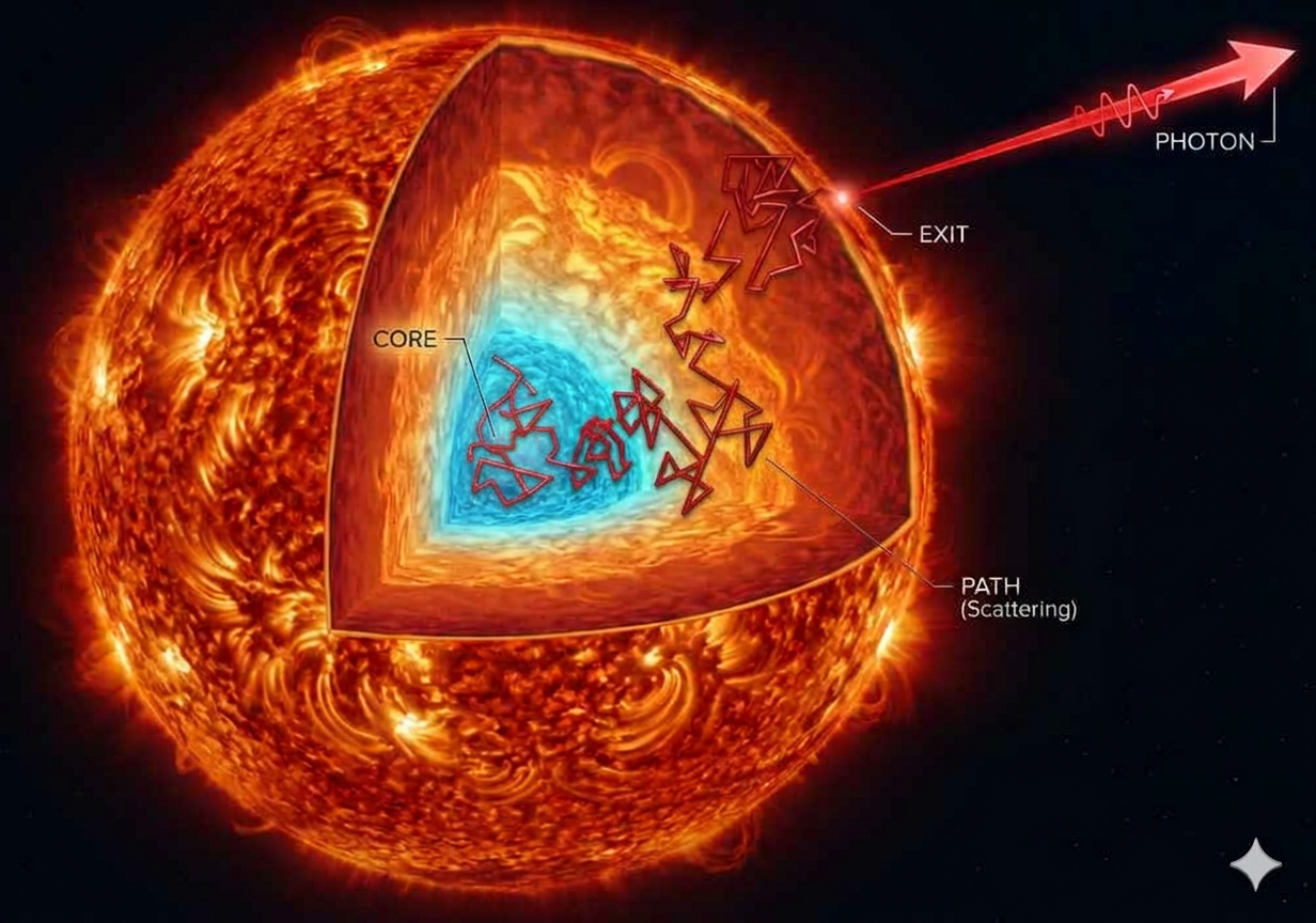 This is why It Takes 100000 Years for Light to Escape the Sun