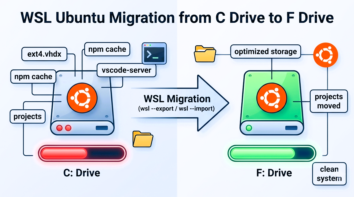 WSL Ubuntu Storage Issue & Migration: C Drive to Other DriveWSL Ubuntu Storage Issue & Migration: C…