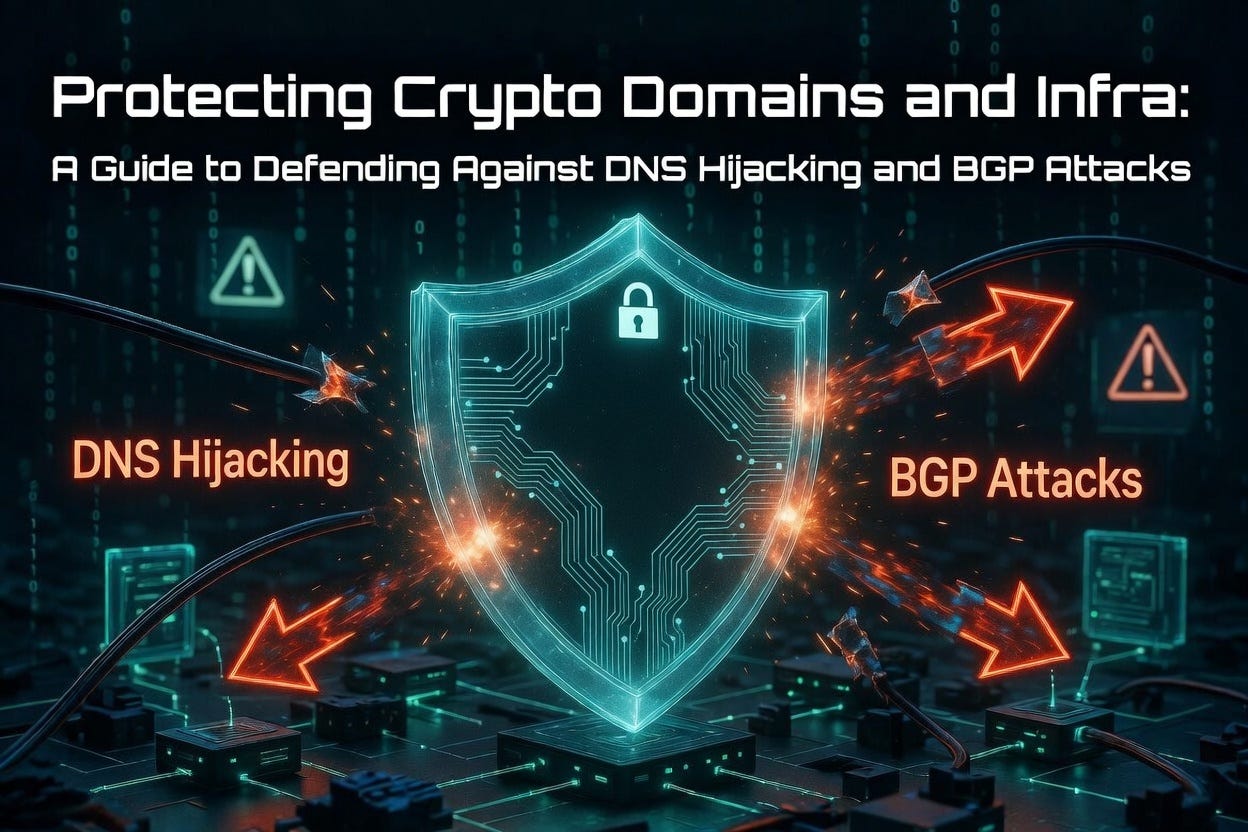 Protecting Crypto Domains and Infra: A Guide to Defending Against DNS Hijacking and BGP Attacks