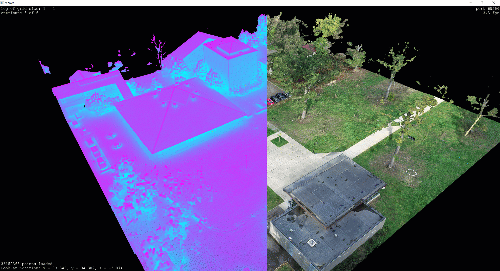 Drone 3D Point Cloud processed and visualised