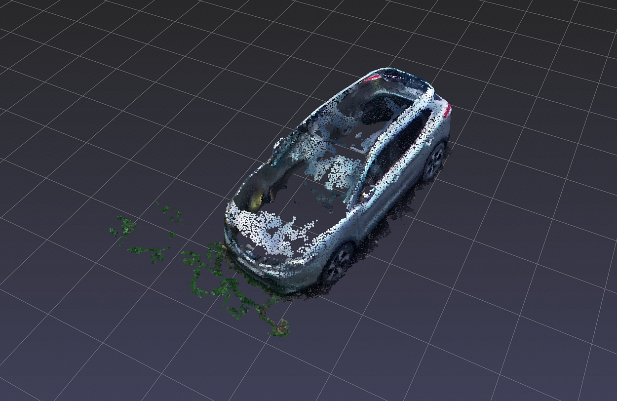 The 3D Point Cloud segment after the automatic normal filter