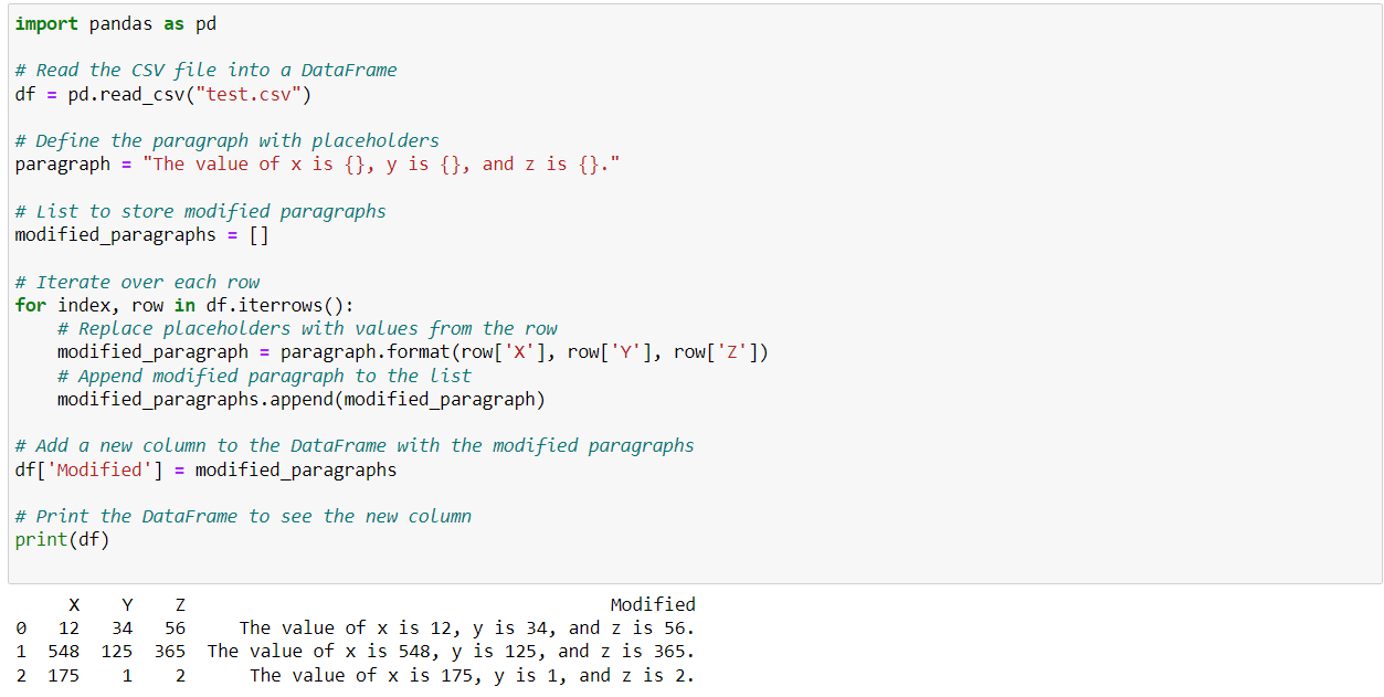 Dynamic Paragraph Generation from CSV Data Using Pandas