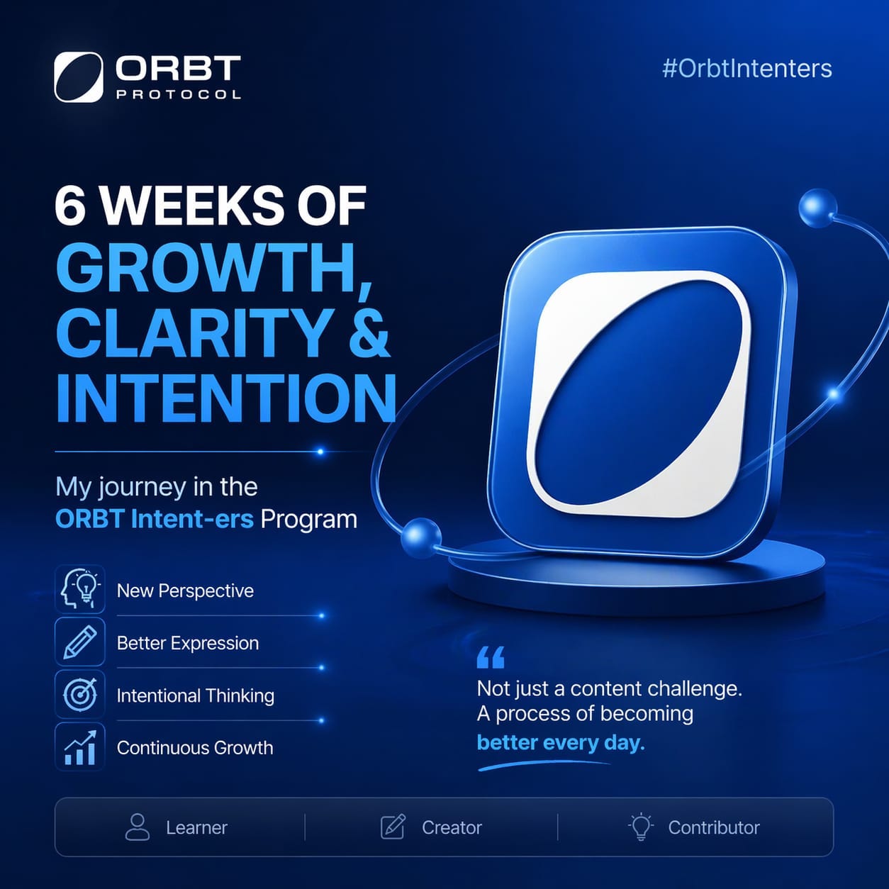 The last @ORBT_Protocol Intent-ners Content Creation Challenge.