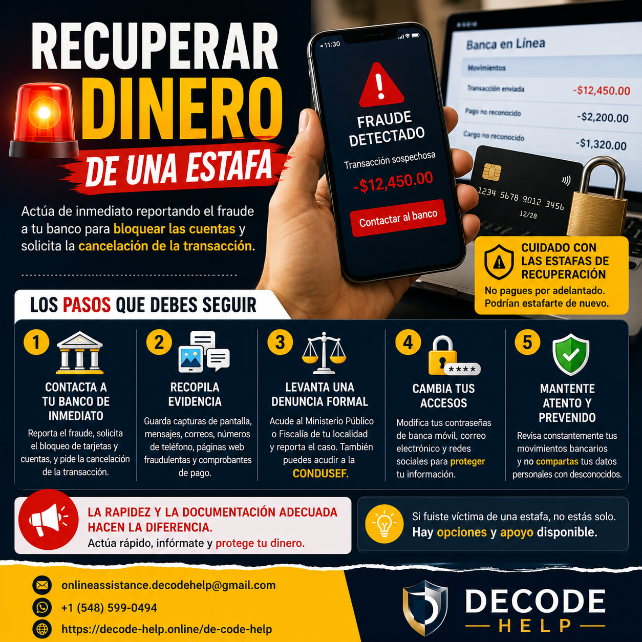 recuperar dinero de una estafa