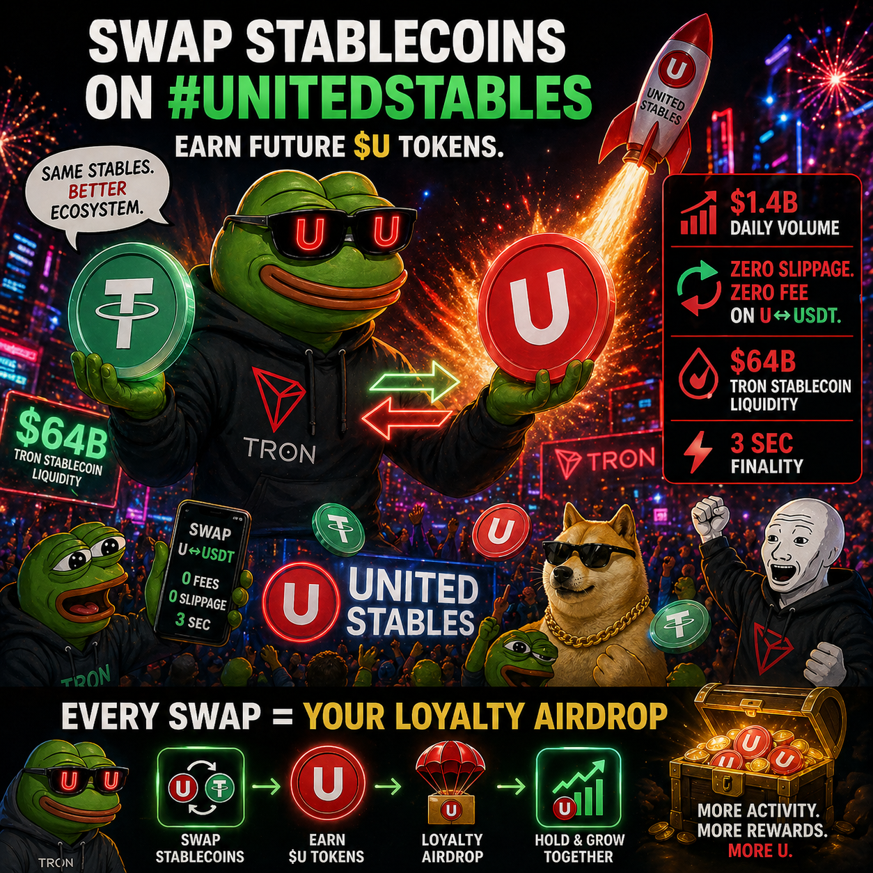Swap USDT, USDC, USDD Instantly on TRON — Zero Fees, Zero Slippage (UnitedStables)