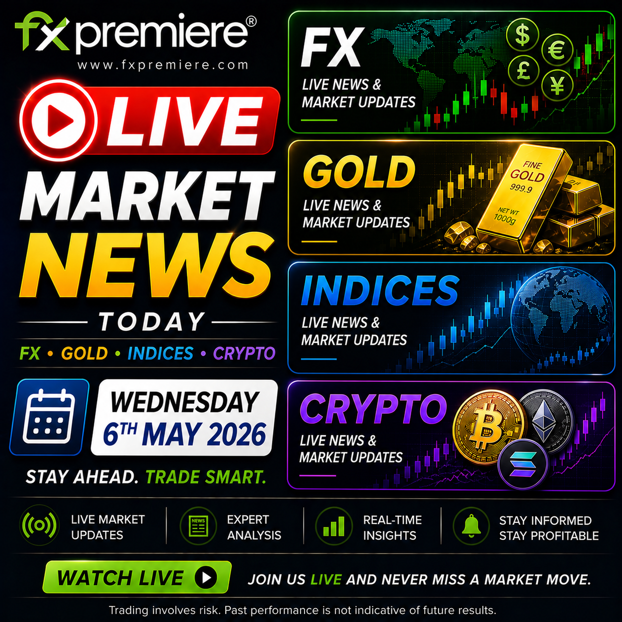 Signals Forecast for FX, Gold, Indices & Crypto News Starting 6th May 2026