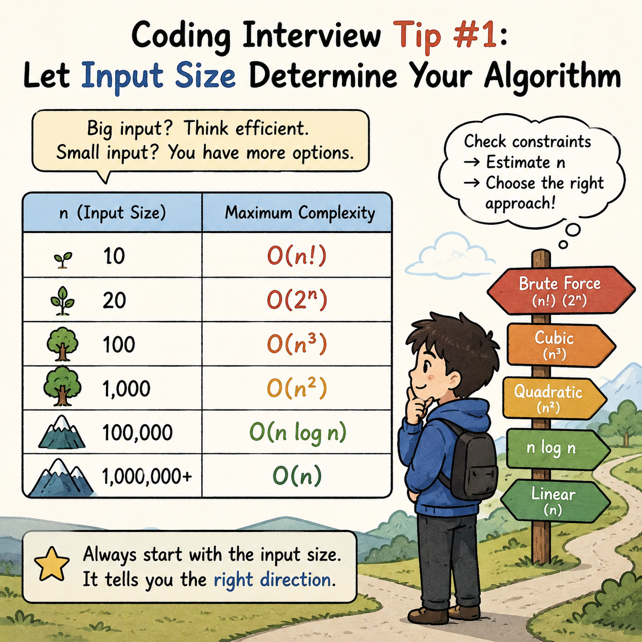 Coding Interview Tip #1: Let Input Size Determine Your Algorithm