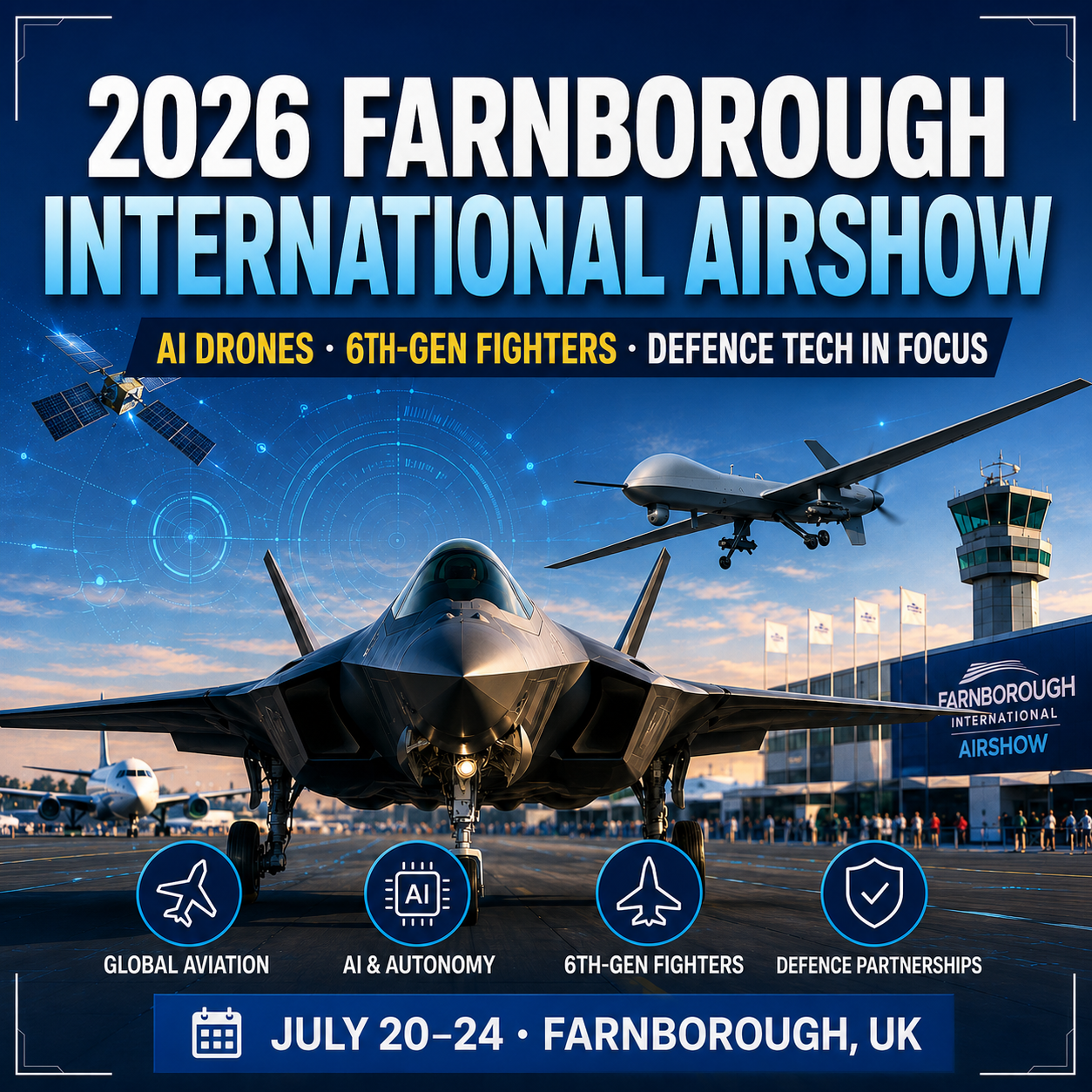 Farnborough Airshow 2026: Why AI Drones and Next-Generation Fighters A Farnborough Airshow 2026: Why AI Drones and Next-Generation Fighters A