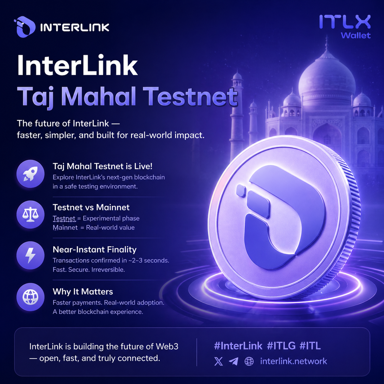 InterLink Taj Mahal Testnet Explained: Testnet vs Mainnet & Blockchain Finality