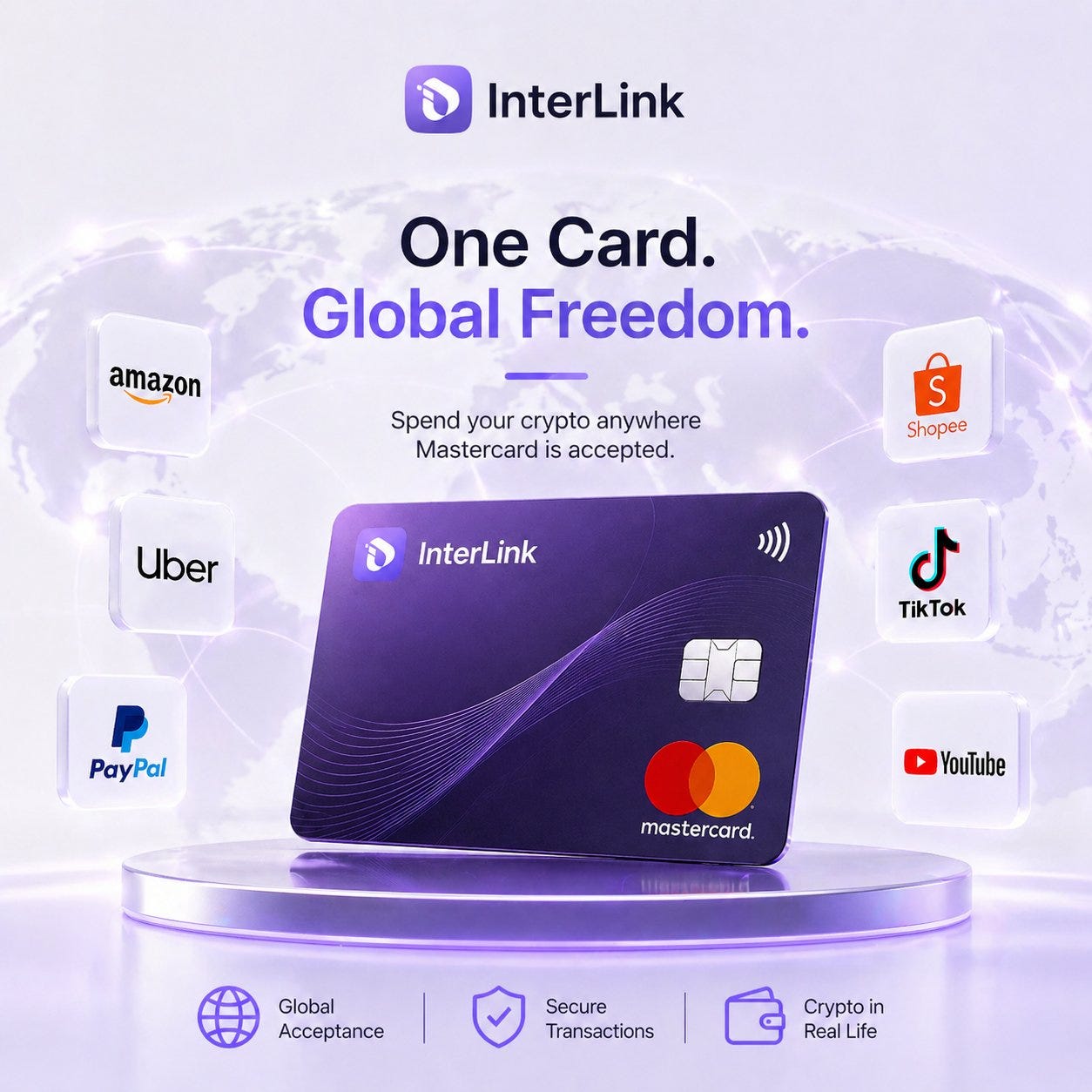 Crypto meets daily life with InterLink Mastercard 
Shop globally, pay easily, and use your assets…