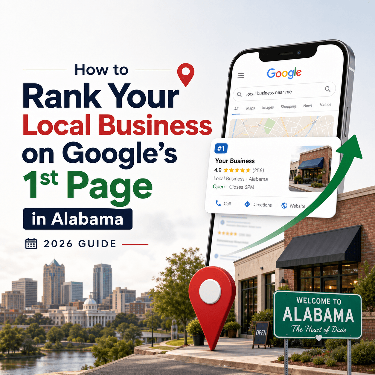 How to Rank Your Local Business on Google’s 1st Page in Alabama (2026 Guide)