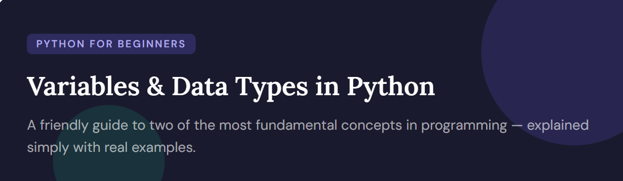 Variables & Data Types in Python