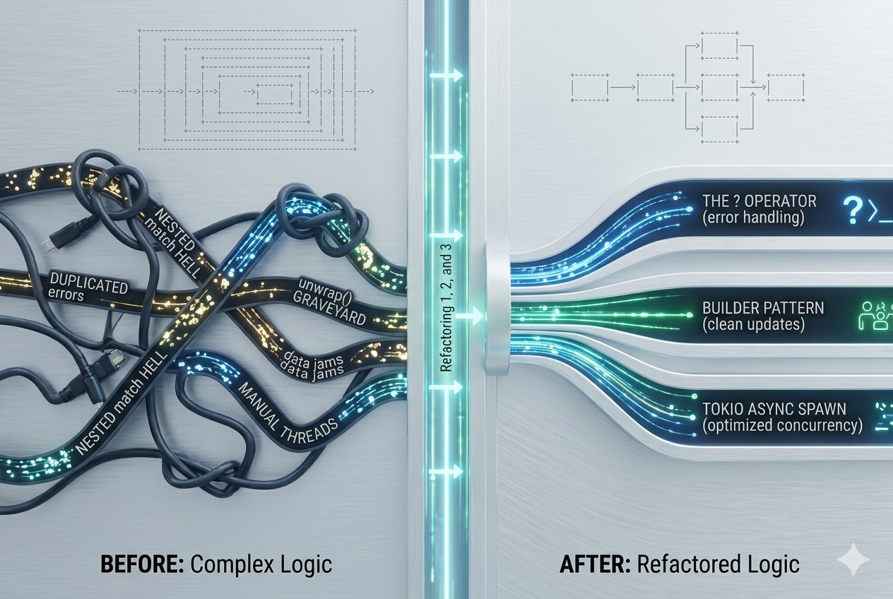 3 Rust Tricks That Turned My 800-Line Monster Into 200 Lines of Clean Logic