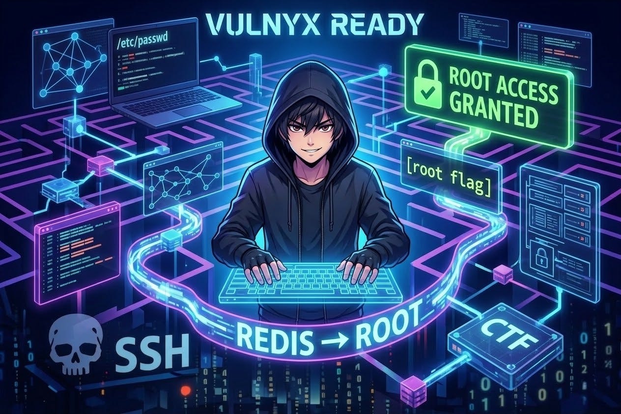 Vulnyx Ready Walkthrough — Exploiting Redis Misconfiguration to Achieve Root Access