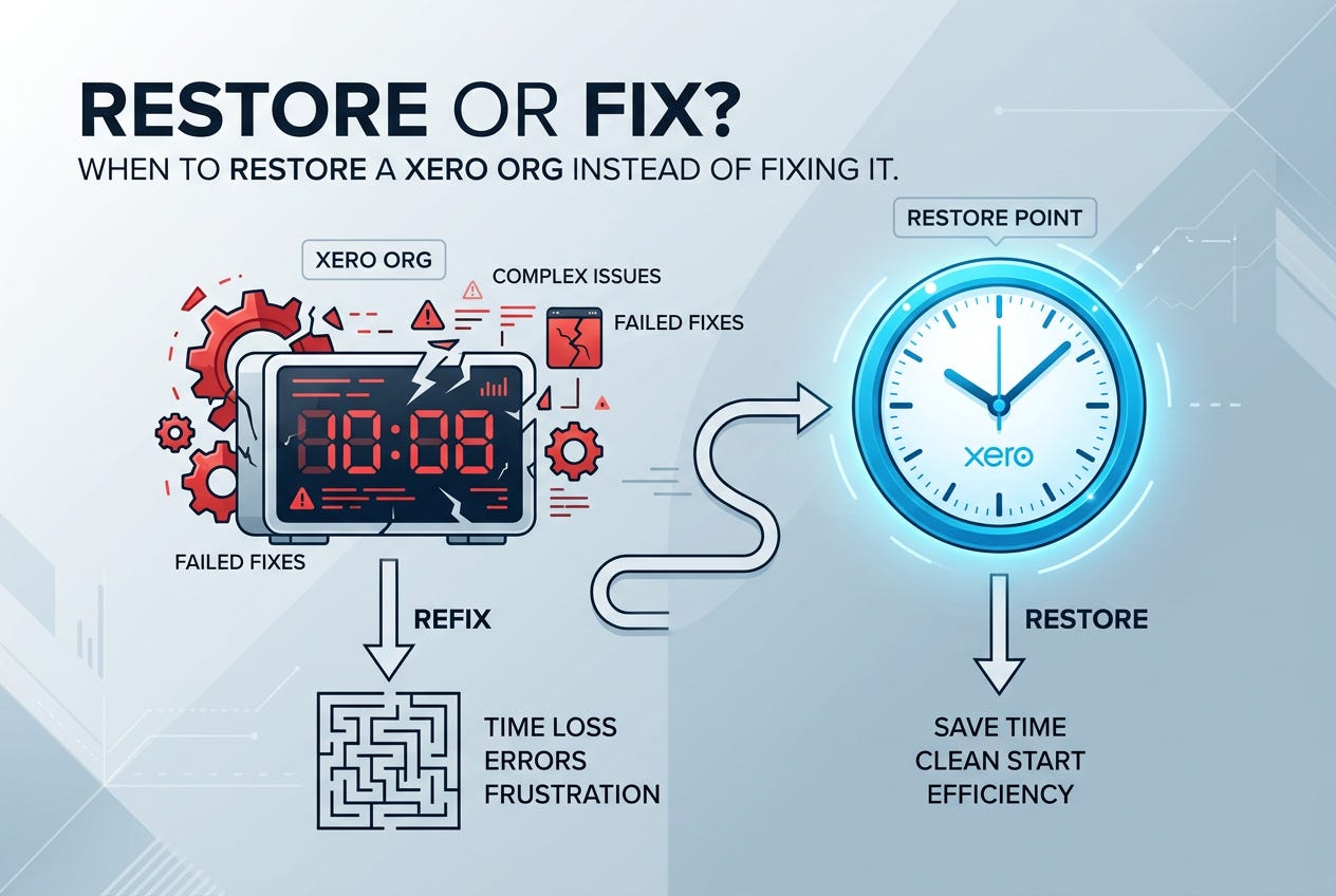 When Should You Restore a Xero Organization Instead of Fixing It?