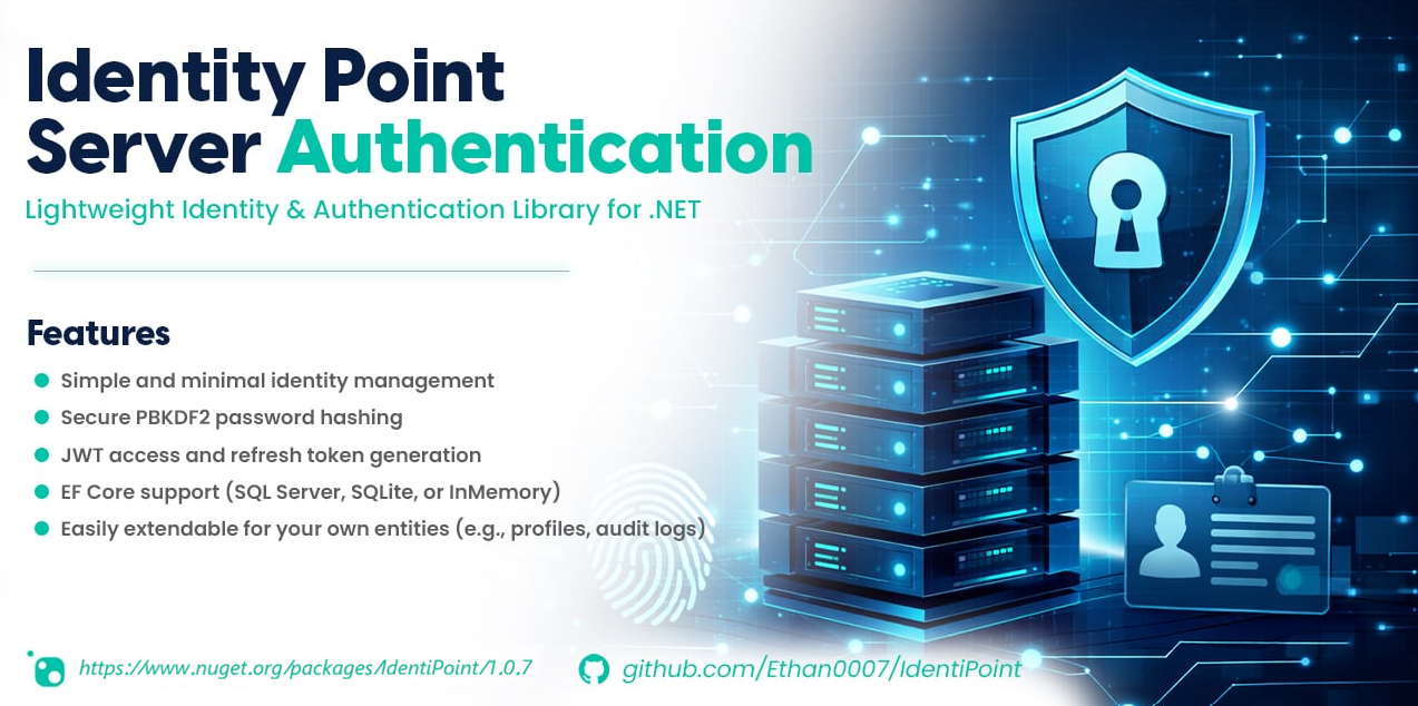 IdentiPoint — Lightweight Identity & Authentication Library for .NET