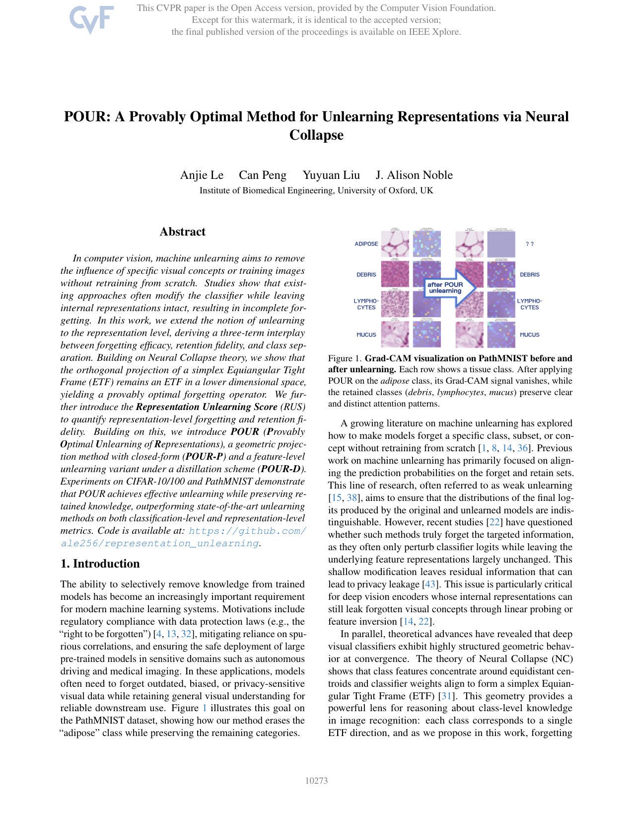 Unlearning at the Representation Level: Oxford’s POUR and the Geometry of Forgetting