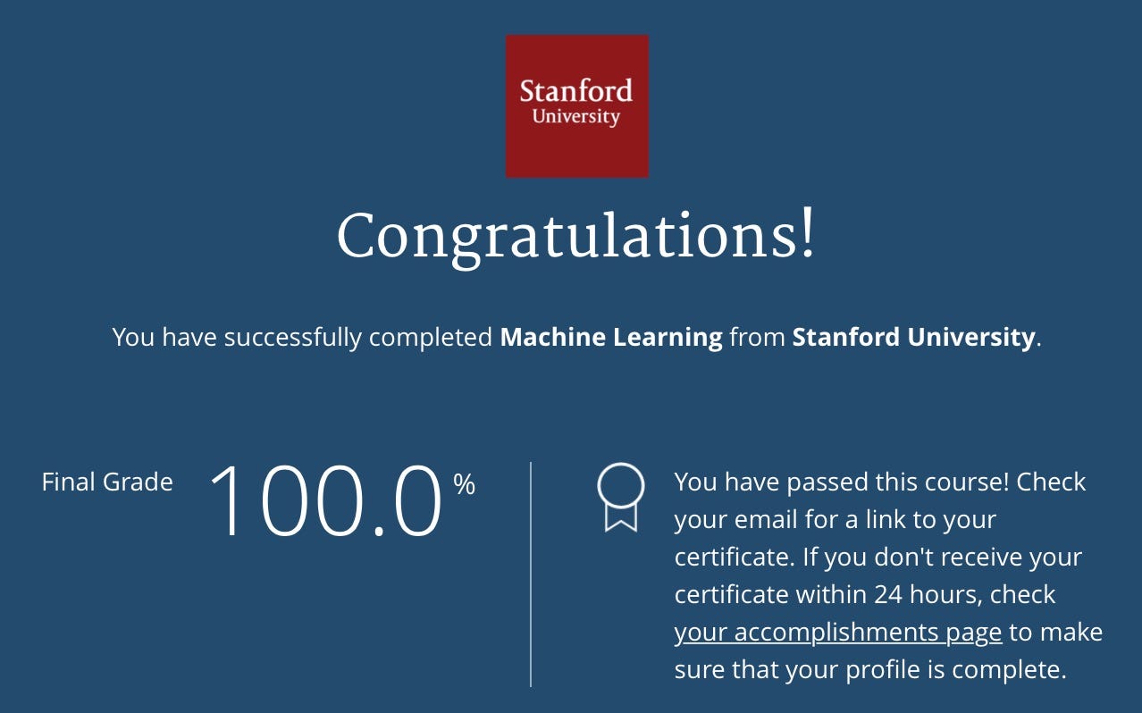 stanford ml course