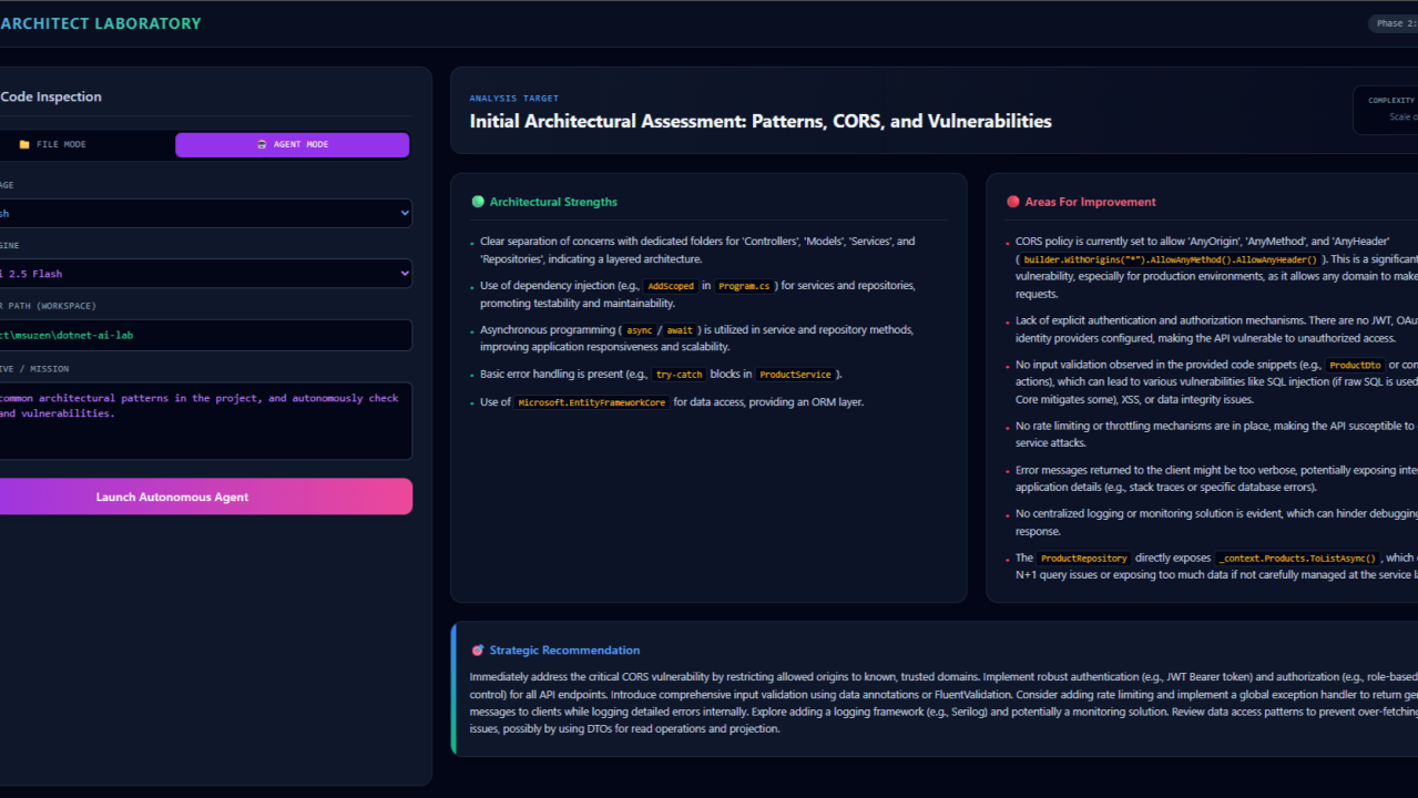 .NET AI Architect Laboratory: Making AI Work and Execute Tools (Phase 2)