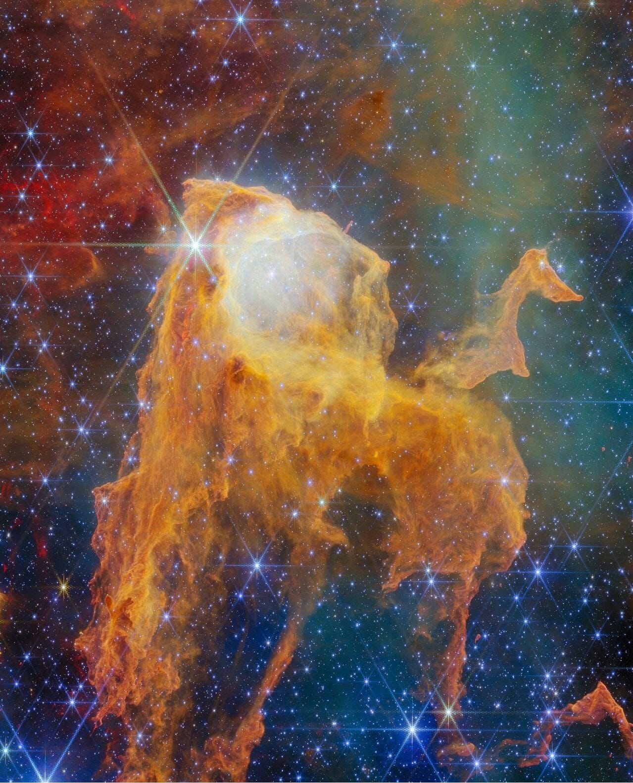 A cosmic treasure chest hiding newborn stars. ?