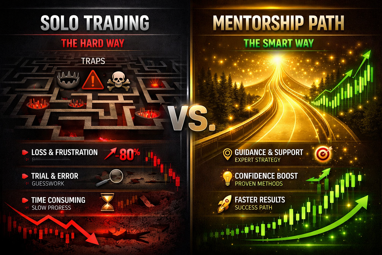 The Real Cost of Learning Alone vs. With Mentorship: Why Going Solo in Trading is a Risky Bet