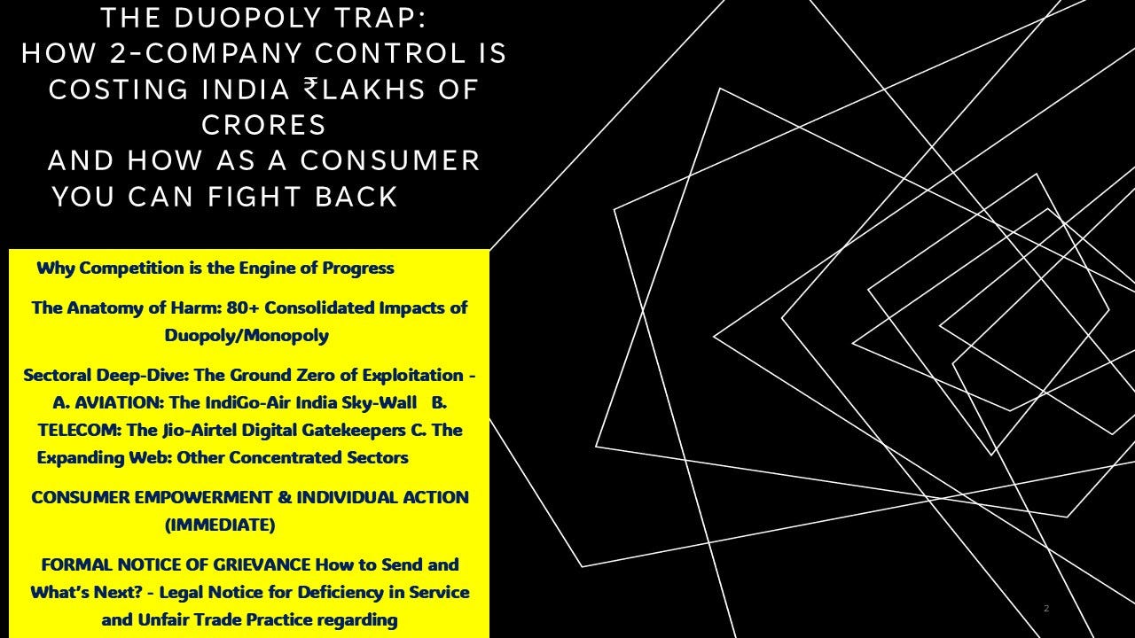 The Duopoly Trap: How 2-Company Control Is Costing India ?Lakh Crores?