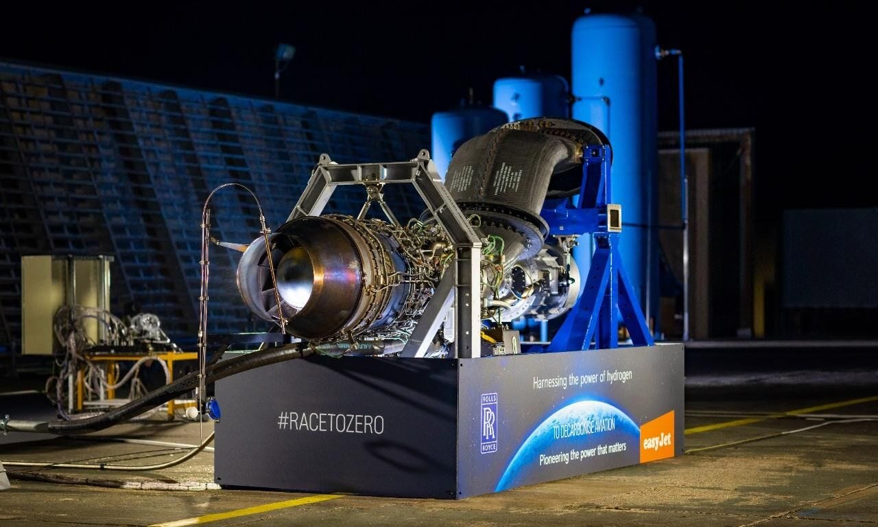 Rolls-Royce easyJet complete 1st run of aero engine on hydrogen