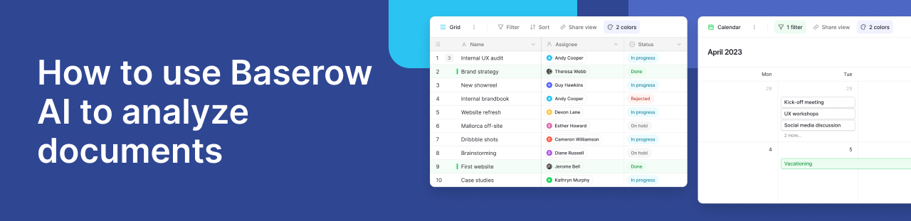 How to use Baserow AI to analyze documents