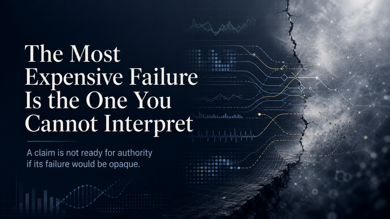 The Most Expensive Failure Is the One You Cannot Interpret
