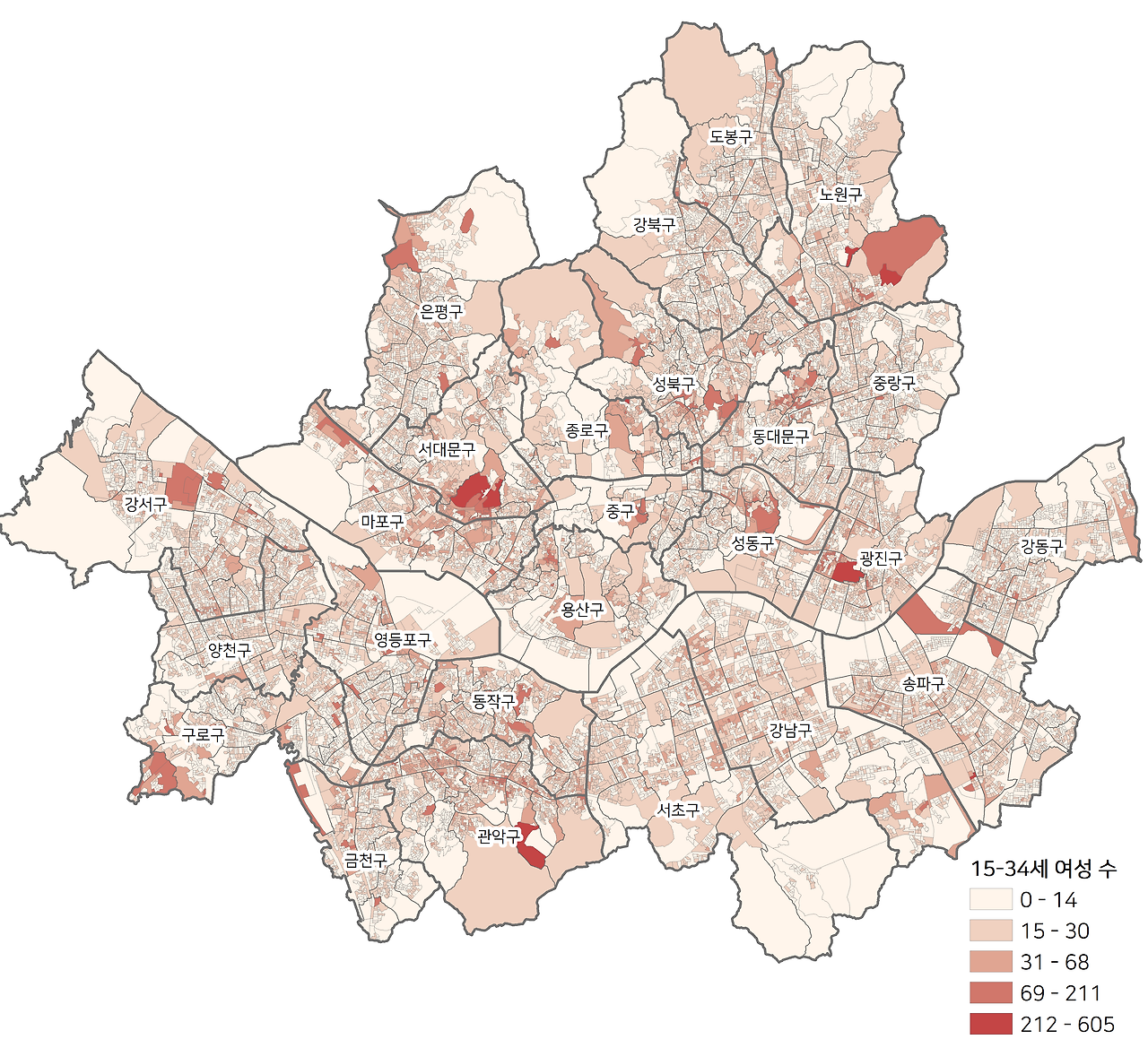 GIS on Medium - [Case Study] Where Do Young Women and Single-Person Households Live in Seoul?