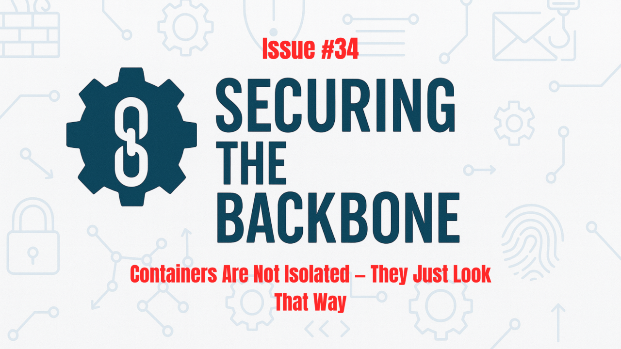 Securing the Backbone — Issue 34: Containers Are Not Isolated — They Just Look That Way