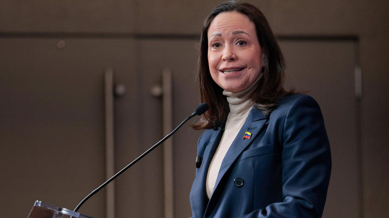 Venezuela’s Machado voices hope on democracy, sidesteps election timeline