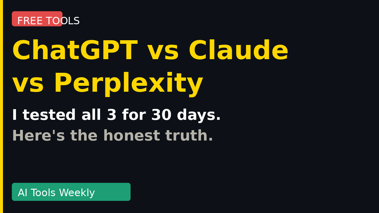 ChatGPT vs Claude vs Perplexity: I Used All 3 Every Day for 30 Days. Here’s What I Found.