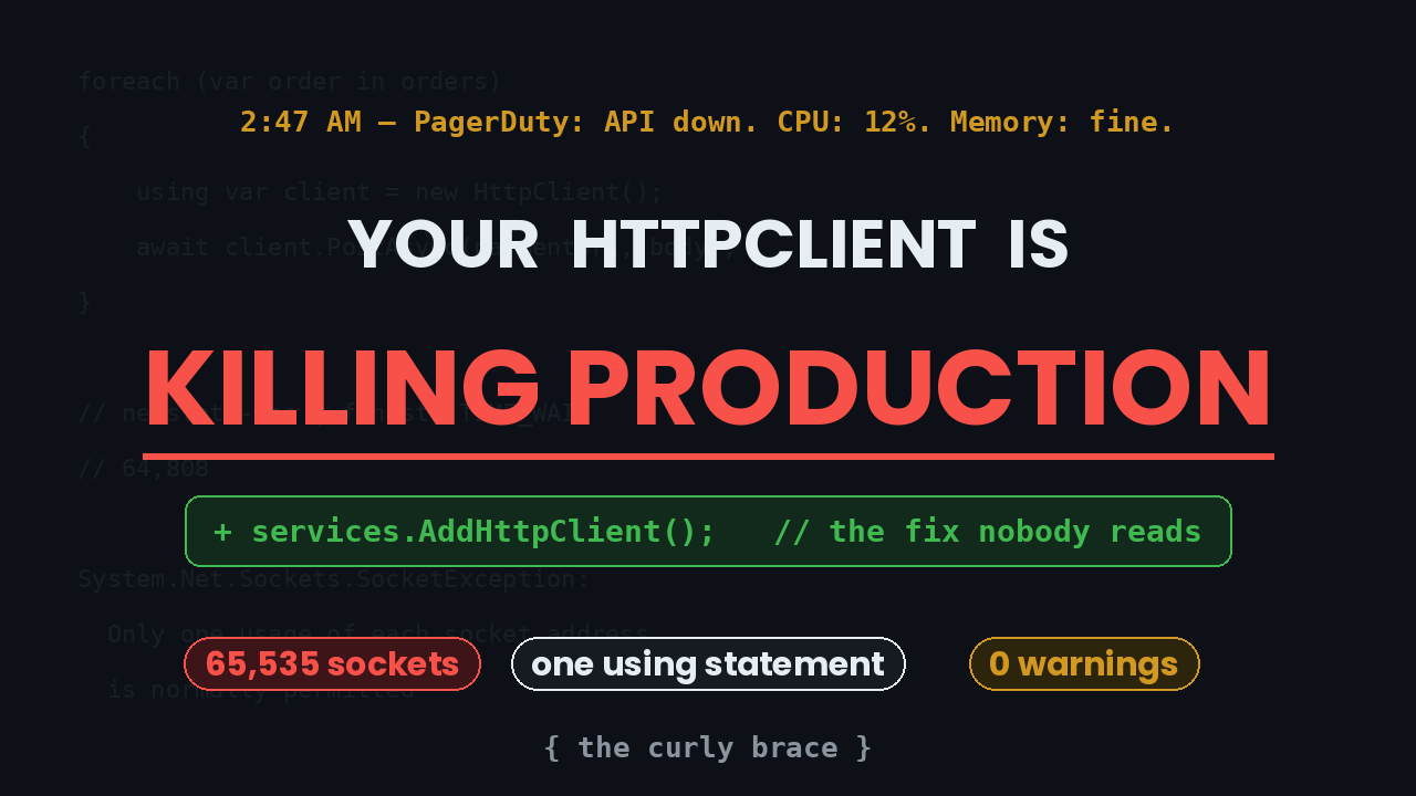 Your HttpClient Is Quietly Killing Production. You’ll Find Out at 2 A.M.