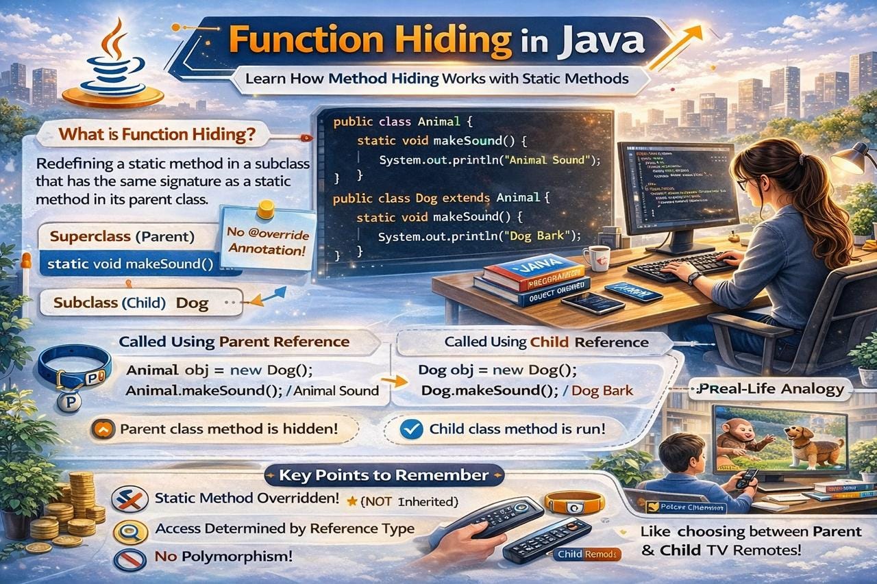 Day 22 of Learning Java: Understanding Method (Function) Hiding in Java