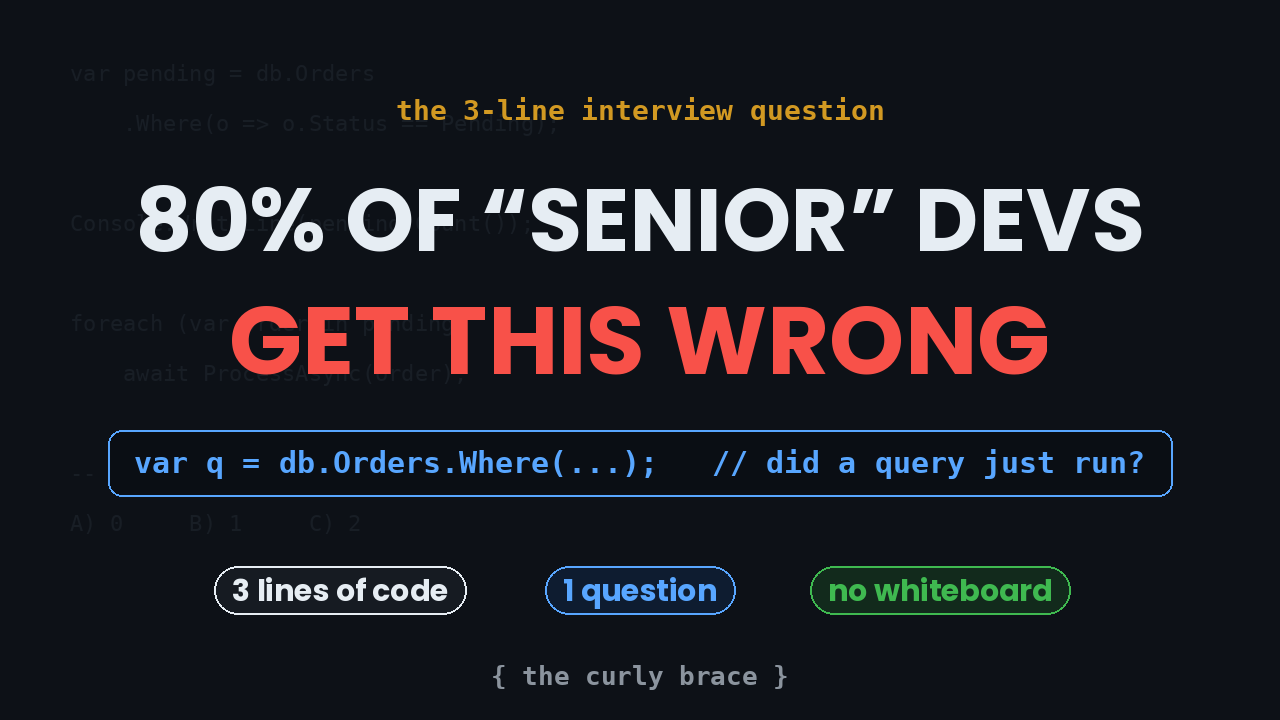 The One C# Question That Filters Out 80% of “Senior” Developers