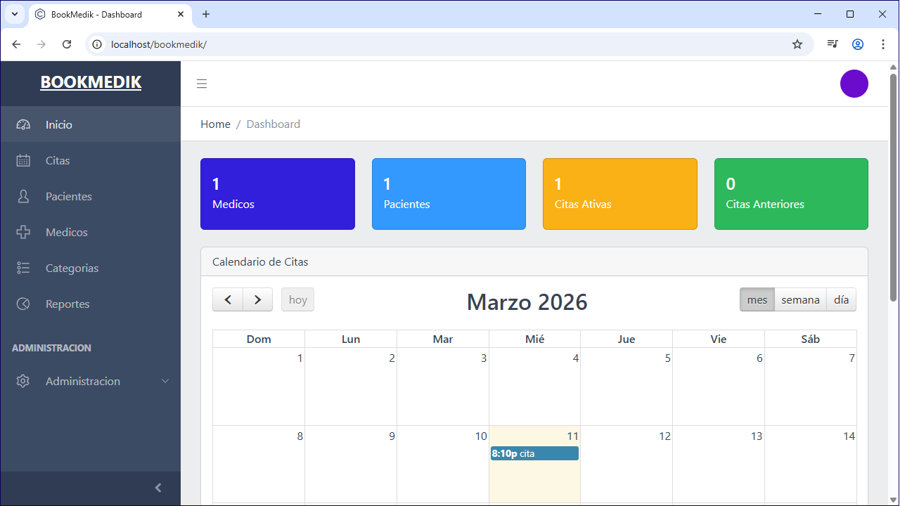 BookMedik: Sistema para administracion de citas medicas