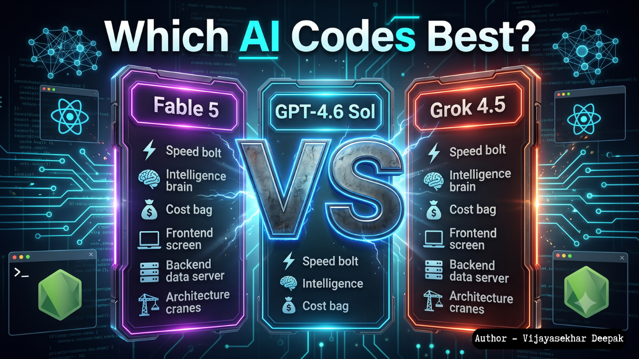 Fable 5 vs GPT-4.6 Sol vs Grok 4.5